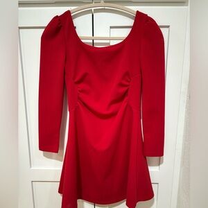 SHEIN Vibrant Red Long Sleeve Dress
